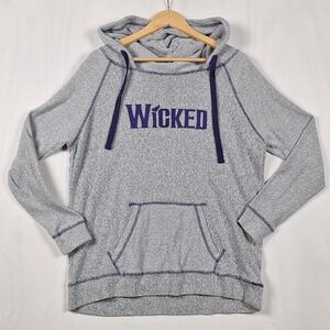 Wicked The Musical Broadway Official Logo Hoodie Grey Purple Large